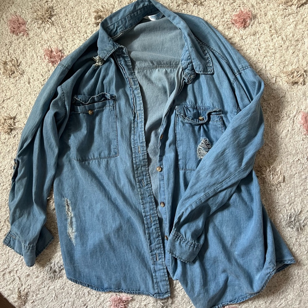 Blue denim overshirt